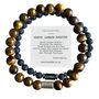 Men's Arsenal Beaded Tiger's Eye And Lave Rock Bracelet Duo Father's Day Gift, thumbnail 1 of 8