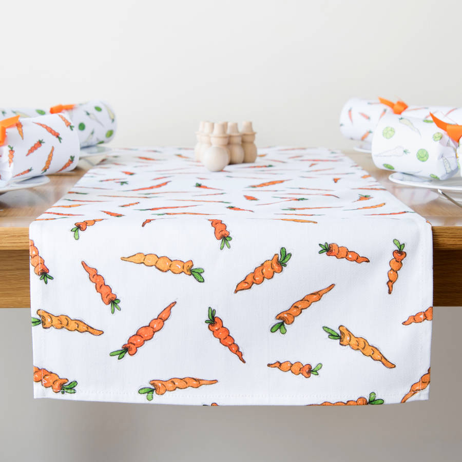 Carrot Fabric Table Runner By Clara and Macy | notonthehighstreet.com