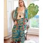 'Lennon' Turquoise And Pink Paisley Palazzo Trousers, thumbnail 1 of 4