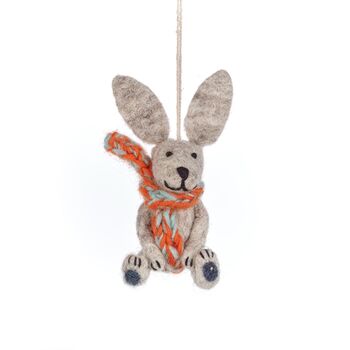 Handmade Felt Harlow The Hare Decoration, 2 of 2