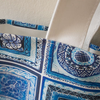 Portugal Tiles Blue And White Canvas Shopping Bag, 7 of 8