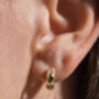 Flower Stone Petite Hoop Earrings, thumbnail 6 of 10