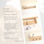 Wooden Coat Rack With Hanging Hooks And Shelf, thumbnail 3 of 7