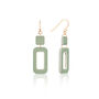 Green And Cream Rectangle Earrings, thumbnail 1 of 7