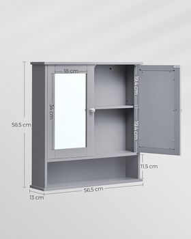 Wall Cabinet With Mirror And Adjustable Shelf, 8 of 9