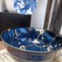 Blue Japanese Kintsugi Bowl With Blossom Detail, thumbnail 2 of 3