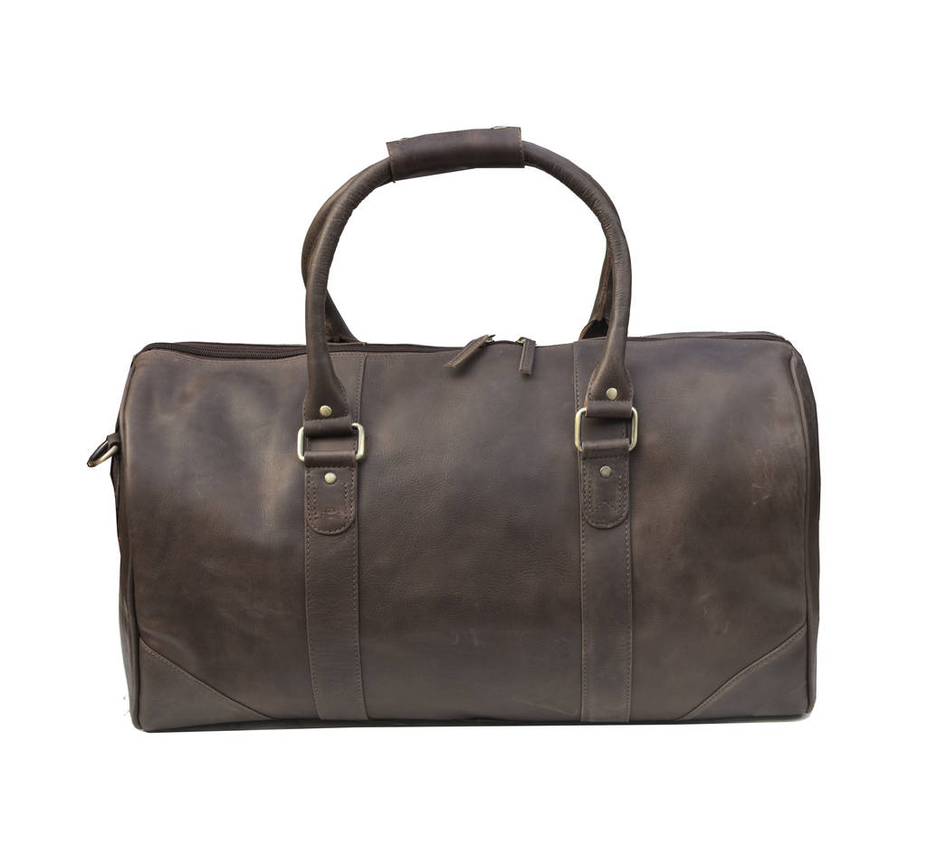 brown leather holdall womens