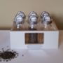 Six Glass Bottles In A Hand Painted Storage Box, thumbnail 1 of 4