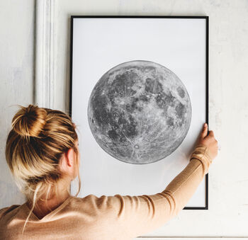 Set Of Three Black And White Moon Phases Prints, 5 of 7