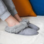 Women's 100% Natural Sheepskin Slippers In Grey, thumbnail 5 of 5