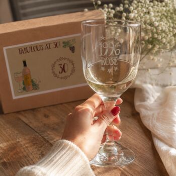 Personalised 30th Birthday Engraved Wine Glass Gift, 2 of 9