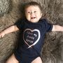 I Love My Auntie Personalised Rose Gold Heart Babygrow, thumbnail 2 of 3