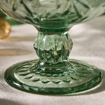 Set Of Four Laurier Green Footed Bowls, 5 of 5