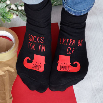 Extra Big Elf Personalised Christmas Socks, 2 of 2