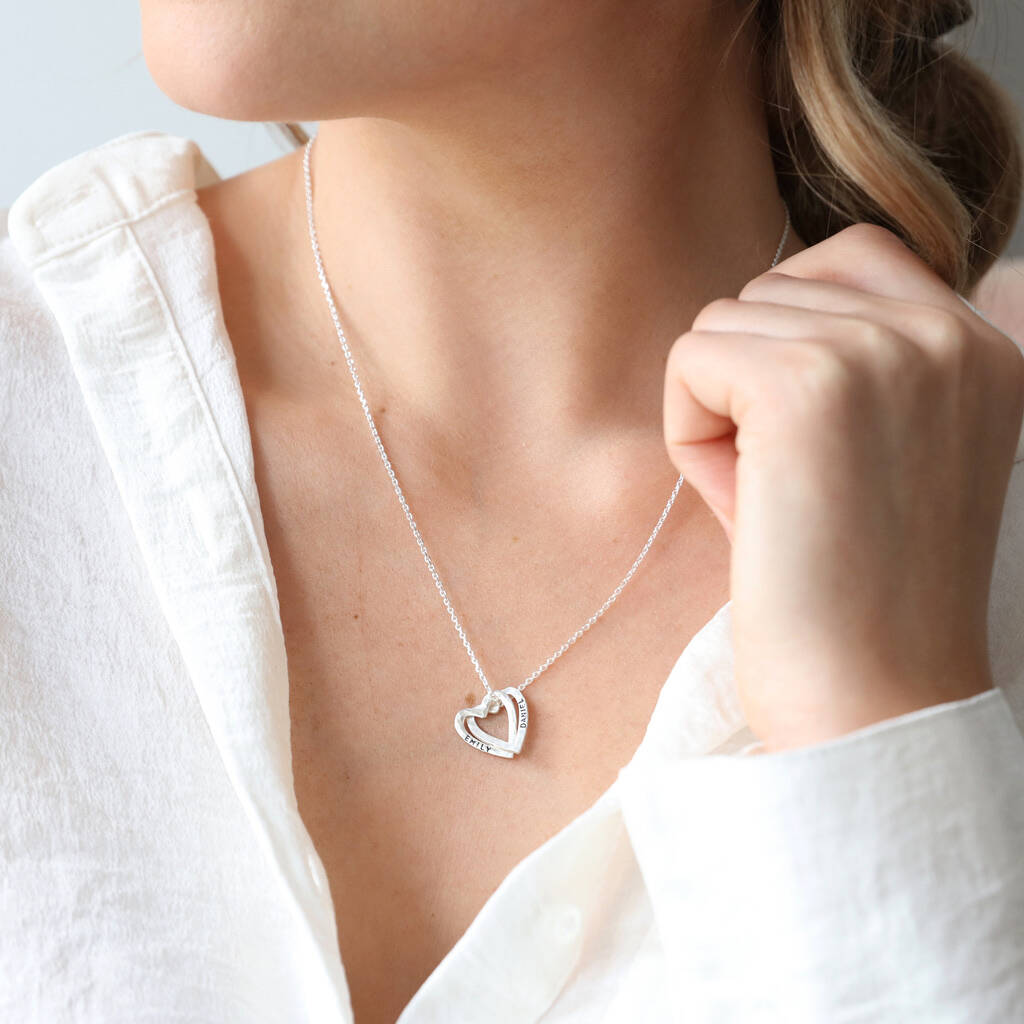 personalised-hammered-interlocking-hearts-necklace-by-lisa-angel