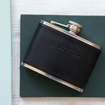 Personalised 4oz Leather Hip Flask, 7 of 10