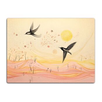 Harmony Of Swifts Textured Glass Chopping Boards, 8 of 8