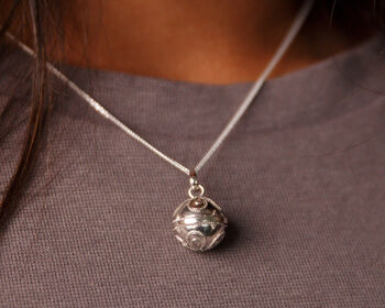 Petal Sterling Silver Harmony Ball Necklace, 3 of 5