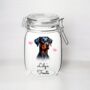 Personalised Doberman Kilner Style Dog Treat Jar B, thumbnail 1 of 2