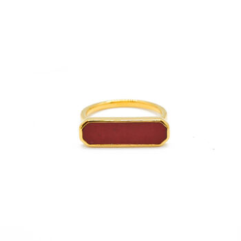 Sustainable 18 K Gold Vermeil Red Jasper Ring, 3 of 5