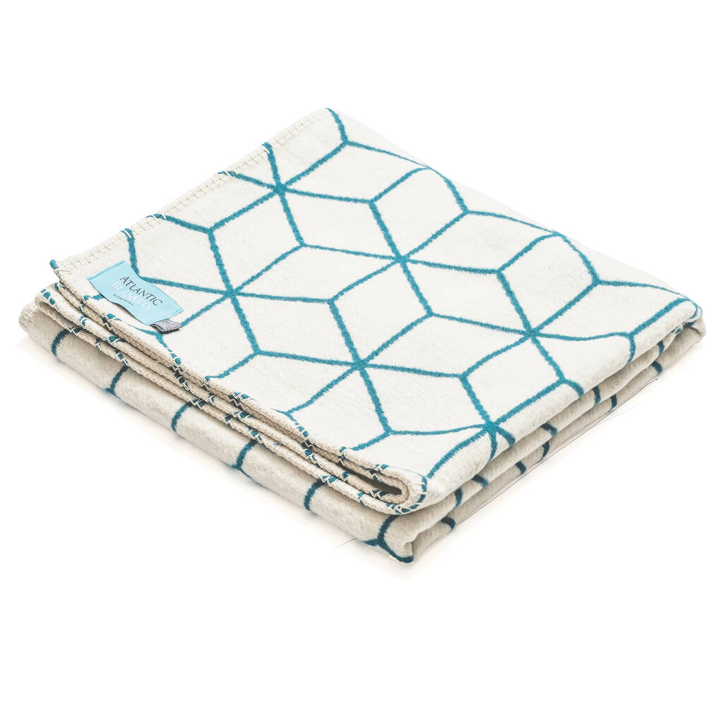 Geometric Recycled Cotton Blanket By Atlantic Blankets