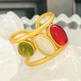 Gold Plated Adjustable Gemstone Ring, thumbnail 3 of 7