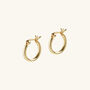 Small Hoop Earrings In Silver And Gold Vermeil Plate, thumbnail 4 of 5