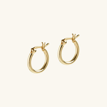 Small Hoop Earrings In Silver And Gold Vermeil Plate, 4 of 5