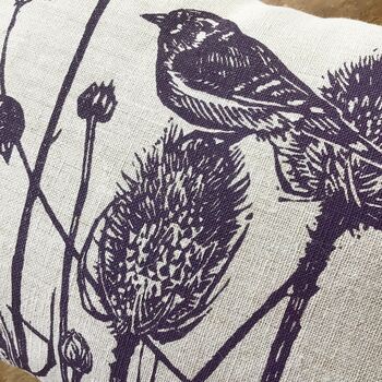Lavender Scented Sleep Pillow, 'Birds On Teasels', 7 of 12