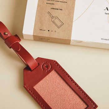 Leather Luggage Tag Premium Leather Diy Kit, 8 of 8