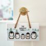 Personalised Hanging Penguin Family Christmas Sign, thumbnail 1 of 3