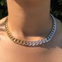 Silver And Gold Plated Two Colour Curb Chain Necklace, thumbnail 6 of 11