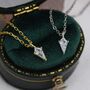 Sterling Silver Extra Tiny Rhombus Kite Cz Necklace, thumbnail 7 of 12