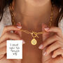 Personalised Handwriting T Bar Necklace With Paperclip Chain, thumbnail 1 of 7