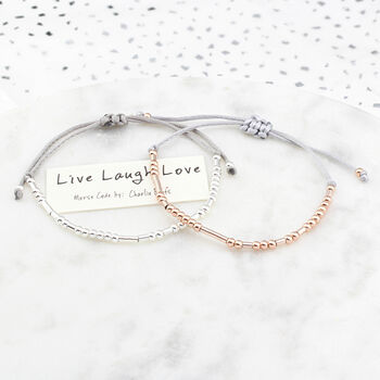 Morse Code 'Live, Laugh, Love' Bracelet, 2 of 6