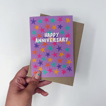 Colourful 'Happy Anniversary' Congratulations Card, 3 of 6