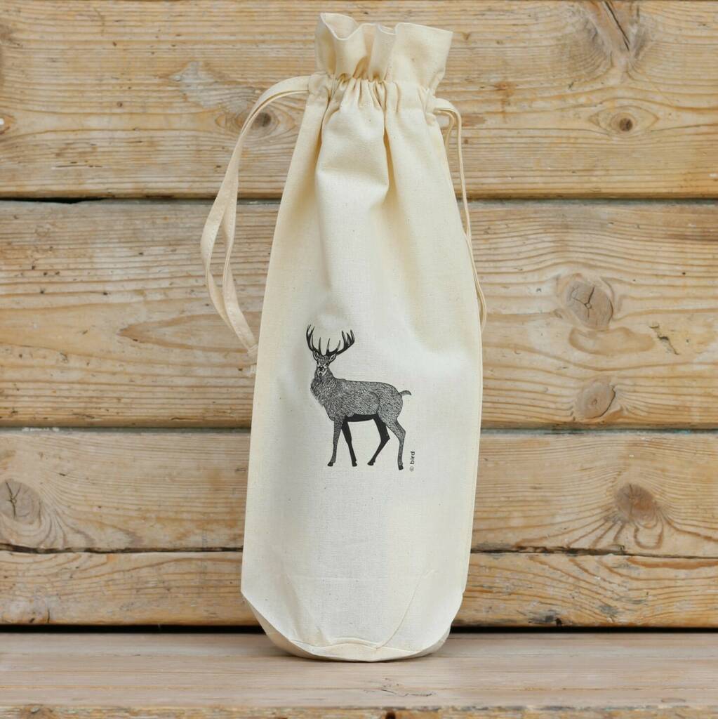 Red Stag Cotton Bottle Bag, 1 of 2
