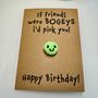 Personalised Funny Bogey Crochet Birthday Card Handmade, thumbnail 5 of 12