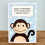 'Cheeky Little Monkey' Personalised Birthday Card, thumbnail 5 of 7