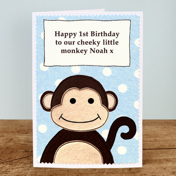 'Cheeky Little Monkey' Personalised Birthday Card, 5 of 7