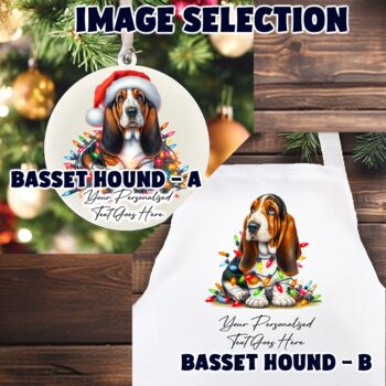 Personalised Basset Hound In Christmas Lights, 2 of 10