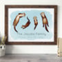 Personalised Family Portrait Otters Print, thumbnail 4 of 9