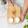 Personalised Wooden Tapas Board With Ceramic Pots Perfect Father's Day Gift, Great Gift For Dad Or Grandad, thumbnail 3 of 8