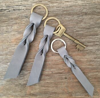 Personalised Leather Keyring With Twist Detail, 6 of 11