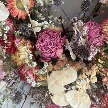 Wildflower Bespoke Pink Dried Flower Wreath, 5 of 8