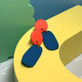 Colour Block Dangle Earrings, Textured Clay, thumbnail 4 of 4
