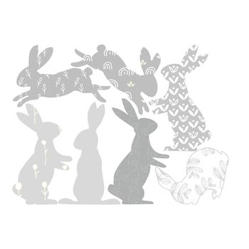 Grey Rabbit Fabric Wall Stickers, 2 of 3