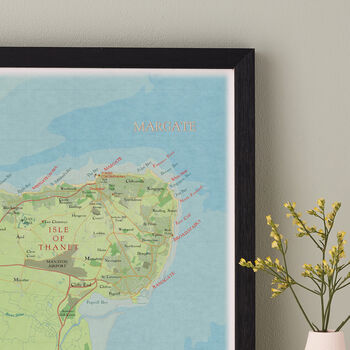 Framed And Personalised Margate Kent Map Print, 4 of 5