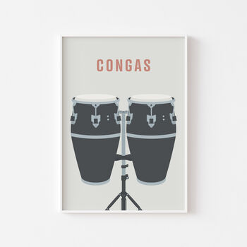 Conga Drum Print | Percussion Music Poster, 8 of 9