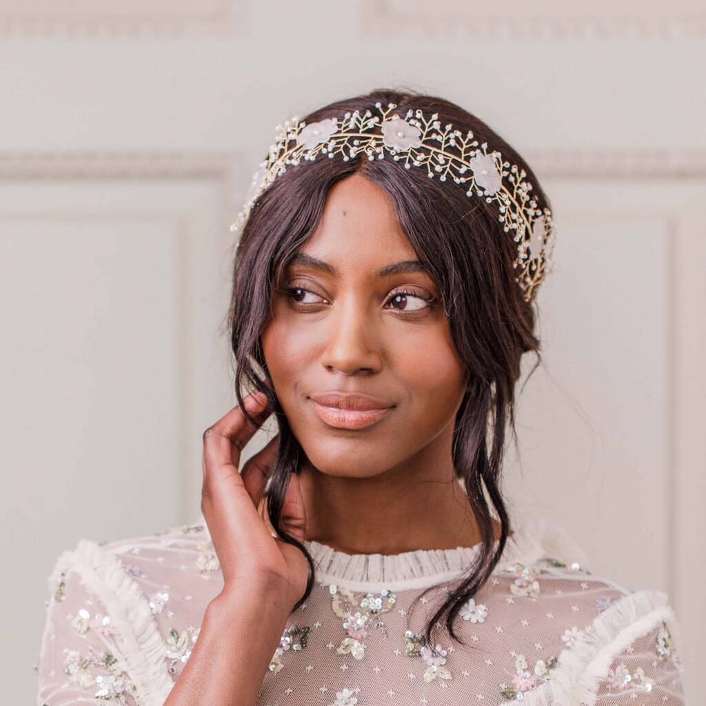 Gold Spray Flower Hair Vine By Britten